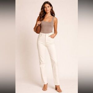 NWT DAZE DENIM Smarty Pants High Rise in Cream